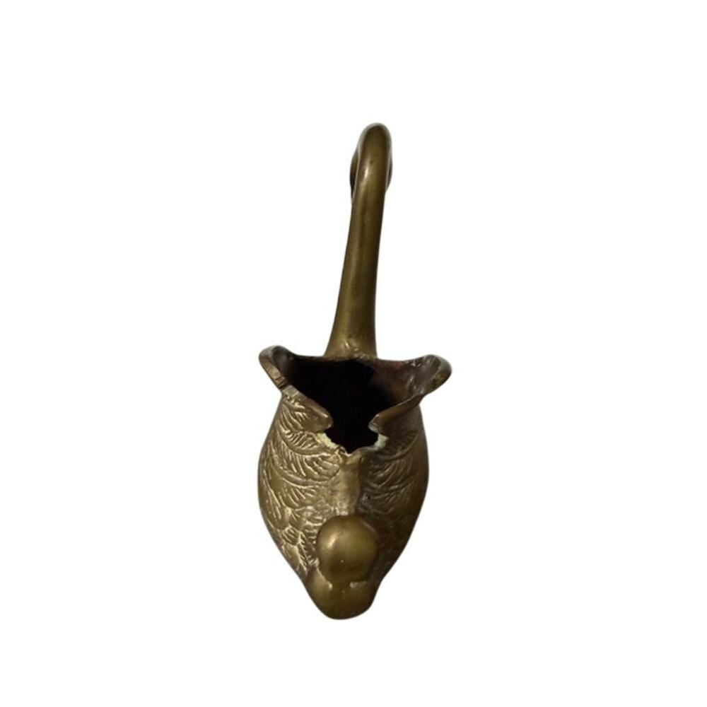 Vintage Brass Swan Planter 6" tall detailed - Picture 2 of 6